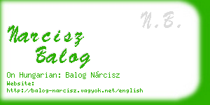 narcisz balog business card