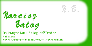 narcisz balog business card